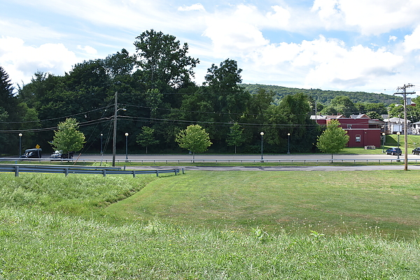 Parking area from top of dike